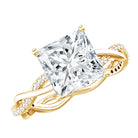 Rosec Jewels-IGI Documented 4 Carat Princess Cut Lab Diamond Crossover Engagement Ring