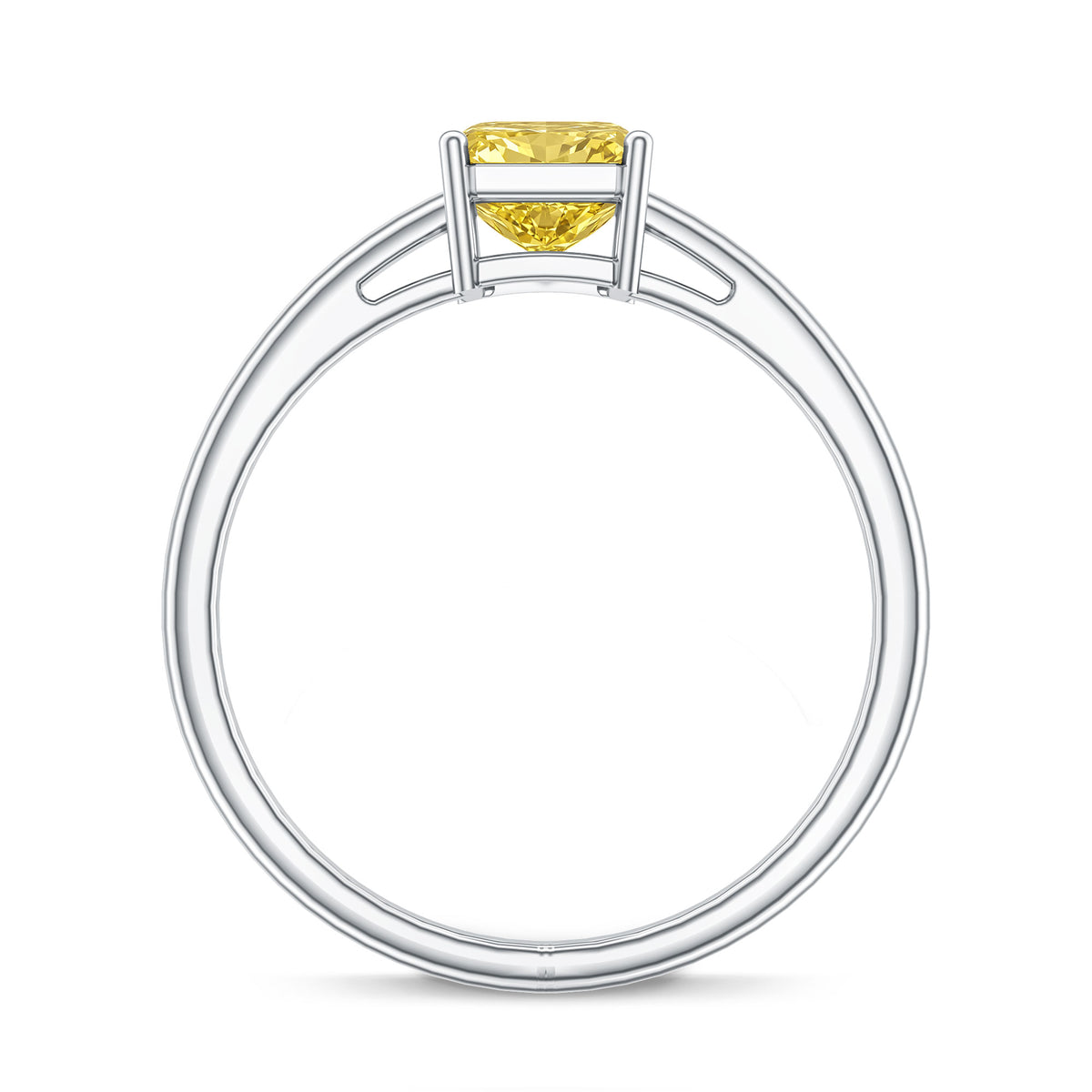 2 Carat Radiant Cut Lab Yellow Diamond Solitaire Engagement Ring IGI Certified Vivid Yellow - VS1 - Rosec Jewels