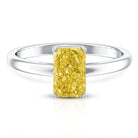 2 Carat Radiant Cut Lab Yellow Diamond Solitaire Engagement Ring IGI Certified Vivid Yellow - VS1 - Rosec Jewels
