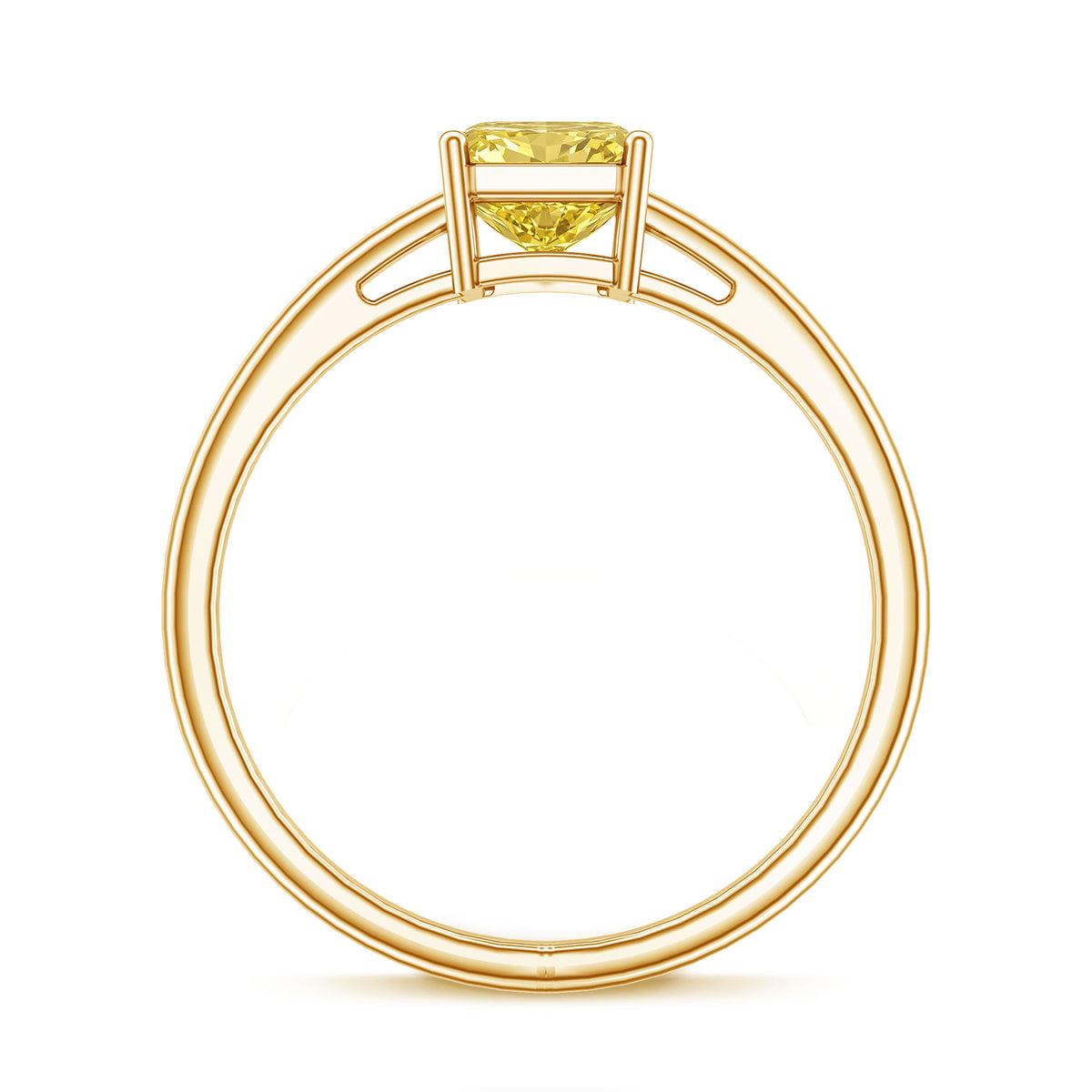 2 Carat Radiant Cut Lab Yellow Diamond Solitaire Engagement Ring IGI Certified Vivid Yellow - VS1 - Rosec Jewels