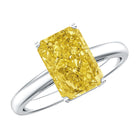 IGI Certified 3 Carat Lab Grown Yellow Diamond Radiant Cut Engagement Ring Vivid Yellow - VS1 - Rosec Jewels