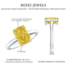 IGI Certified 3 Carat Lab Grown Yellow Diamond Radiant Cut Engagement Ring Vivid Yellow - VS1 - Rosec Jewels
