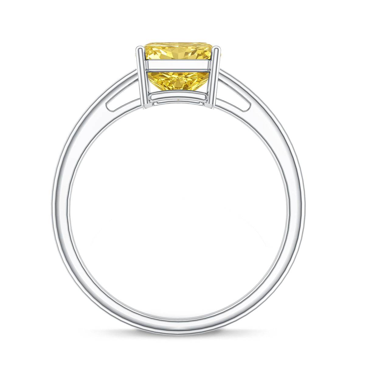 IGI Certified 3 Carat Lab Grown Yellow Diamond Radiant Cut Engagement Ring Vivid Yellow - VS1 - Rosec Jewels