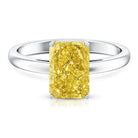 IGI Certified 3 Carat Lab Grown Yellow Diamond Radiant Cut Engagement Ring Vivid Yellow - VS1 - Rosec Jewels