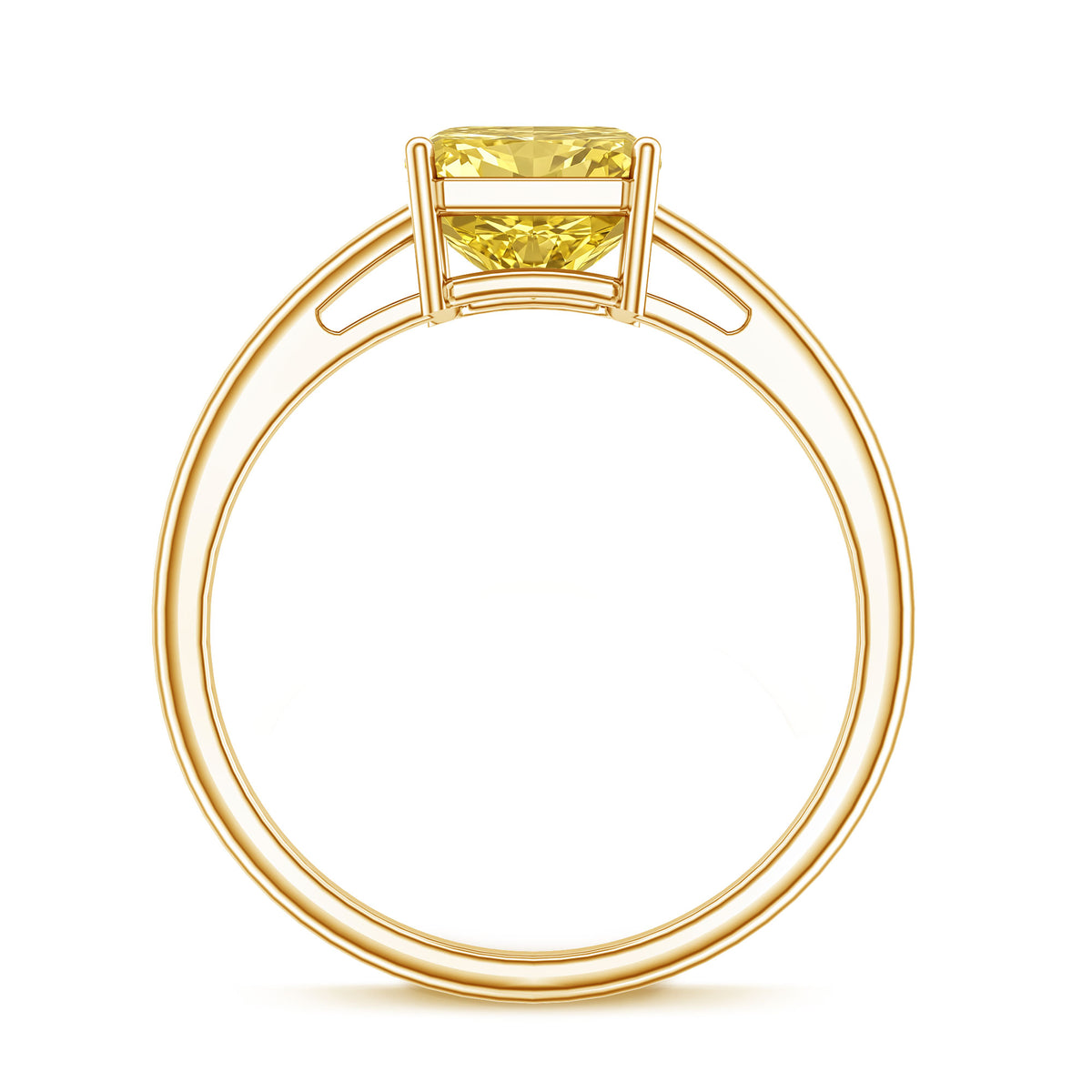 IGI Certified 3 Carat Lab Grown Yellow Diamond Radiant Cut Engagement Ring Vivid Yellow - VS1 - Rosec Jewels