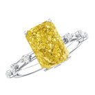 IGI Certified 3 Carat Lab Grown Vivid Yellow Diamond Engagement Ring Vivid Yellow - VS1 - Rosec Jewels