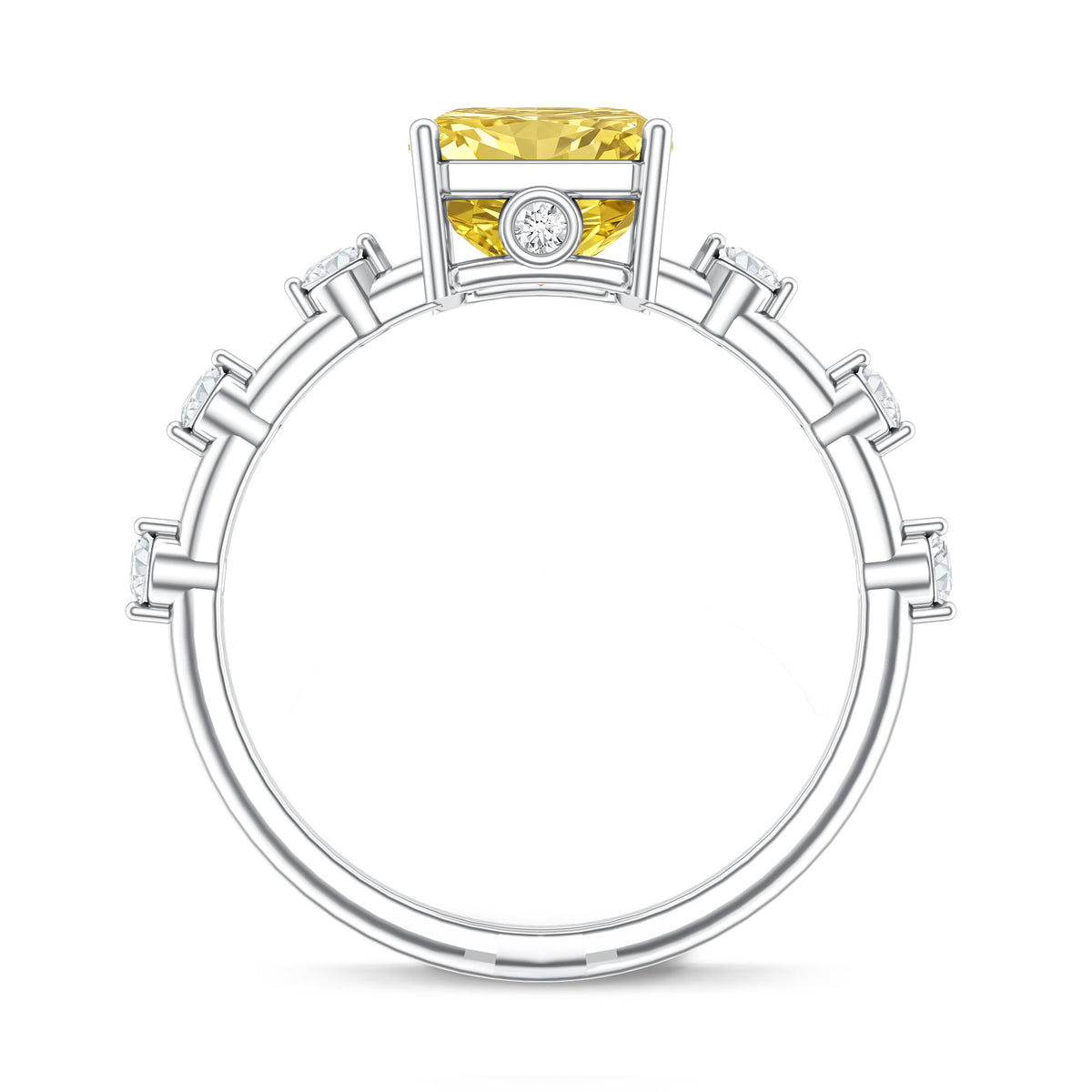 IGI Certified 3 Carat Lab Grown Vivid Yellow Diamond Engagement Ring Vivid Yellow - VS1 - Rosec Jewels
