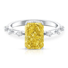 IGI Certified 3 Carat Lab Grown Vivid Yellow Diamond Engagement Ring Vivid Yellow - VS1 - Rosec Jewels