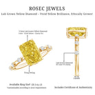 IGI Certified 3 Carat Lab Grown Vivid Yellow Diamond Engagement Ring Vivid Yellow - VS1 - Rosec Jewels
