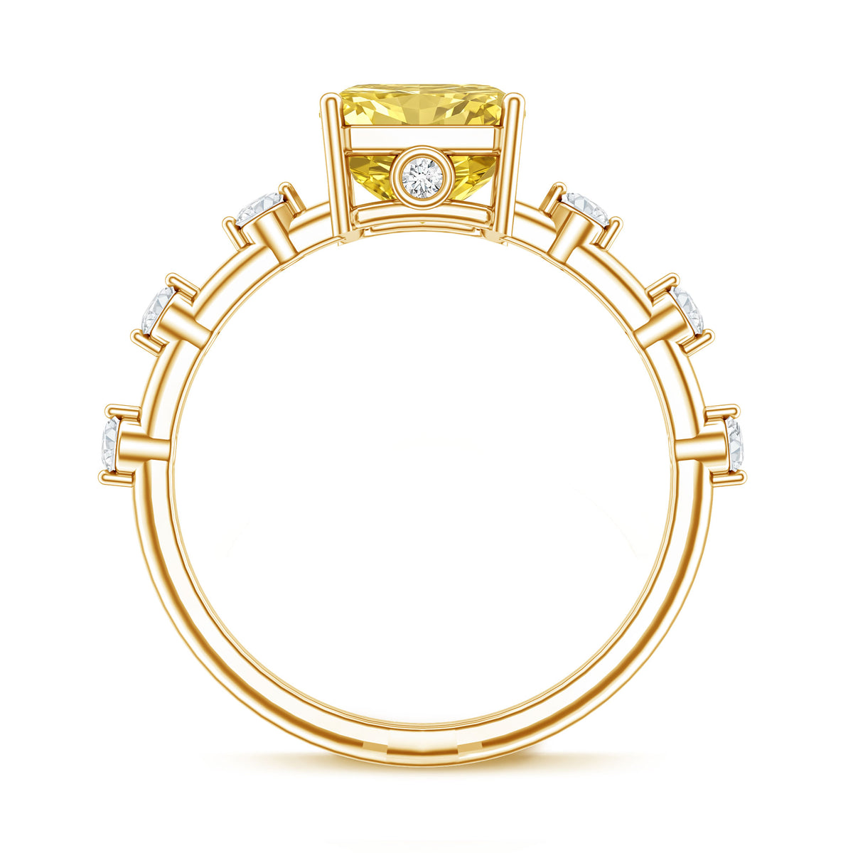 IGI Certified 3 Carat Lab Grown Vivid Yellow Diamond Engagement Ring Vivid Yellow - VS1 - Rosec Jewels