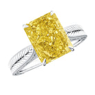 IGI Certified 3 Carat Lab Grown Yellow Diamond Vintage Engagement Ring for Her Vivid Yellow - VS1 - Rosec Jewels