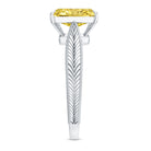 IGI Certified 3 Carat Lab Grown Yellow Diamond Vintage Engagement Ring for Her Vivid Yellow - VS1 - Rosec Jewels