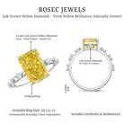 Radiant Cut Lab Grown Yellow Diamond 4 Carat Engagement Ring IGI Certified Vivid Yellow - VS1 - Rosec Jewels