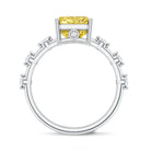 Radiant Cut Lab Grown Yellow Diamond 4 Carat Engagement Ring IGI Certified Vivid Yellow - VS1 - Rosec Jewels