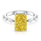 Radiant Cut Lab Grown Yellow Diamond 4 Carat Engagement Ring IGI Certified Vivid Yellow - VS1 - Rosec Jewels