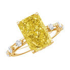 Radiant Cut Lab Grown Yellow Diamond 4 Carat Engagement Ring IGI Certified Vivid Yellow - VS1 - Rosec Jewels
