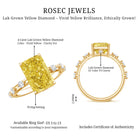 Radiant Cut Lab Grown Yellow Diamond 4 Carat Engagement Ring IGI Certified Vivid Yellow - VS1 - Rosec Jewels