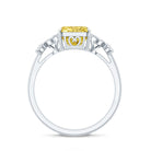 Radiant Cut 2 Carat Lab Grown Yellow Diamond Engagement Ring with IGI Certificate Vivid Yellow - VS1 - Rosec Jewels