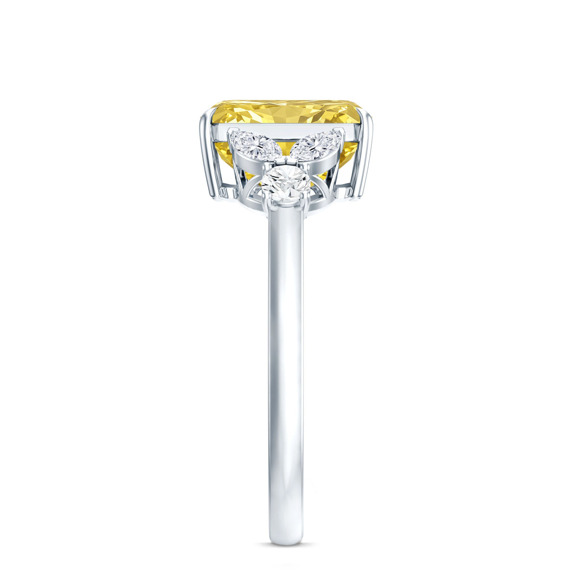 Radiant Cut 2 Carat Lab Grown Yellow Diamond Engagement Ring with IGI Certificate Vivid Yellow - VS1 - Rosec Jewels