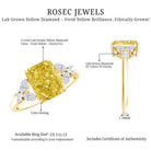 Radiant Cut 2 Carat Lab Grown Yellow Diamond Engagement Ring with IGI Certificate Vivid Yellow - VS1 - Rosec Jewels