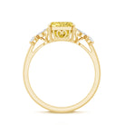Radiant Cut 2 Carat Lab Grown Yellow Diamond Engagement Ring with IGI Certificate Vivid Yellow - VS1 - Rosec Jewels