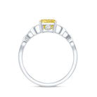 IGI Verified Celtic Engagement Ring with 2 Carat Radiant Cut Lab Yellow Diamond Vivid Yellow - VS1 - Rosec Jewels