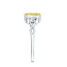 IGI Verified Celtic Engagement Ring with 2 Carat Radiant Cut Lab Yellow Diamond Vivid Yellow - VS1 - Rosec Jewels