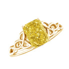 IGI Verified Celtic Engagement Ring with 2 Carat Radiant Cut Lab Yellow Diamond Vivid Yellow - VS1 - Rosec Jewels