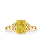IGI Verified Celtic Engagement Ring with 2 Carat Radiant Cut Lab Yellow Diamond Vivid Yellow - VS1 - Rosec Jewels
