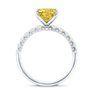 3 Carat Radiant Cut Lab Yellow Diamond Statement Engagement Ring IGI Certified Vivid Yellow - VS1 - Rosec Jewels