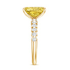 3 Carat Radiant Cut Lab Yellow Diamond Statement Engagement Ring IGI Certified Vivid Yellow - VS1 - Rosec Jewels