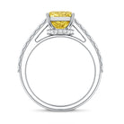IGI Documented 3 Carat Lab Yellow Diamond Radiant Cut Engagement Ring with Hidden Halo Vivid Yellow - VS1 - Rosec Jewels