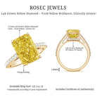 Rosec Jewels-IGI Certified 5 Carat Lab Yellow Diamond Radiant Cut Engagement Ring with Hidden Halo