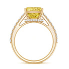 Rosec Jewels-IGI Certified 5 Carat Lab Yellow Diamond Radiant Cut Engagement Ring with Hidden Halo