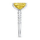 Rosec Jewels-4 Carat Radiant Cut Lab Grown Yellow Diamond Engagement Ring IGI Certified