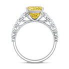 Rosec Jewels-IGI Graded Lab Grown 5 Carat Yellow Diamond Huge Engagement Ring with Side Stones