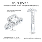 2 Carat Lab Grown Diamond Halo Wedding Ring Set with IGI Certificate Lab - ( E-VS1 ) - Rosec Jewels