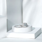 2 Carat Lab Grown Diamond Halo Wedding Ring Set with IGI Certificate Lab - ( E-VS1 ) - Rosec Jewels