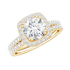 2 Carat Lab Grown Diamond Halo Wedding Ring Set with IGI Certificate Lab - ( E-VS1 ) - Rosec Jewels