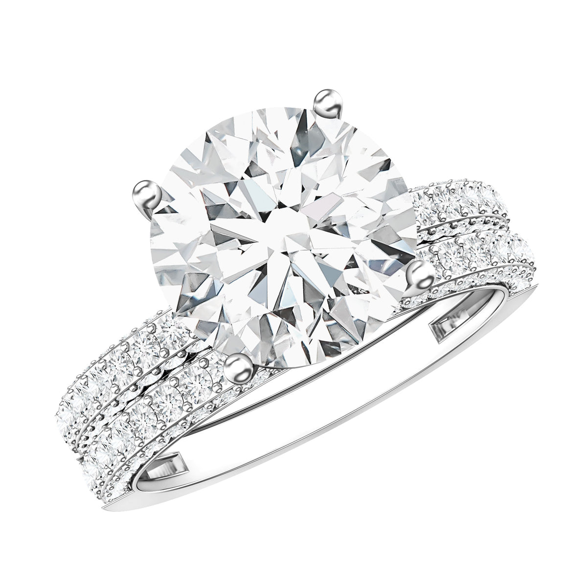4 Carat IGI Authenticated Lab Grown Diamond Wedding Ring Set for Women Lab - ( E-VS1 ) - Rosec Jewels