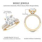 4 Carat IGI Authenticated Lab Grown Diamond Wedding Ring Set for Women Lab - ( E-VS1 ) - Rosec Jewels