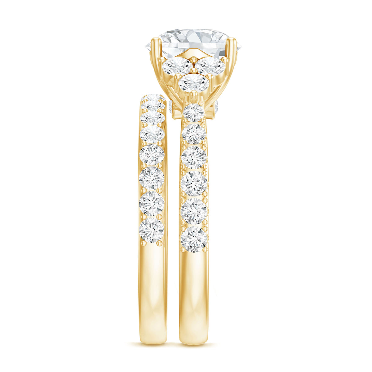 3 Carat Lab Diamond Engagement Ring Set with IGI Certificate Lab - ( E-VS1 ) - Rosec Jewels