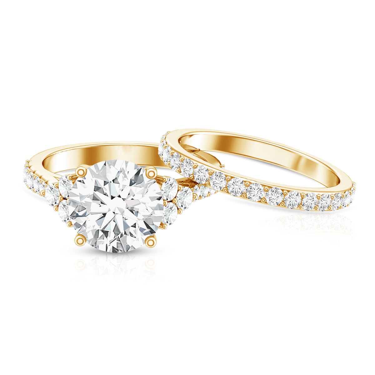 IGI Certified 4 Carat Lab Grown Diamond Engagement Ring with Enhancer Lab - ( E-VS1 ) - Rosec Jewels