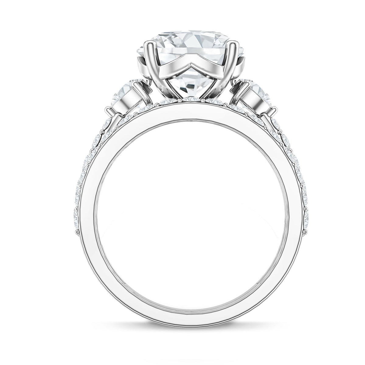 Rosec Jewels-IGI Certified Lab Grown Diamond 4 Carat Engagement Ring with Ring Guard