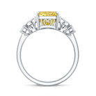 Rosec Jewels-IGI Verified Radiant Cut Lab Grown Yellow Diamond 4 Carat Engagement Ring