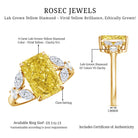 Rosec Jewels-IGI Verified Radiant Cut Lab Grown Yellow Diamond 4 Carat Engagement Ring