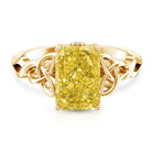 Rosec Jewels-IGI Certified Celtic Design Engagement Ring with Radiant Cut 3 Carat Lab Grown Diamond