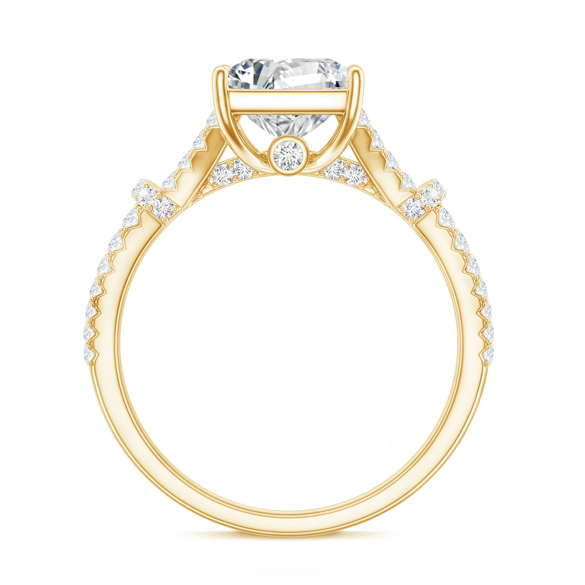 Rosec Jewels-IGI Verified 4 Carat Lab Grown Diamond Princess Cut Engagement Ring with Split Shank