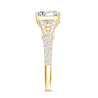 Rosec Jewels-IGI Verified 4 Carat Lab Grown Diamond Princess Cut Engagement Ring with Split Shank