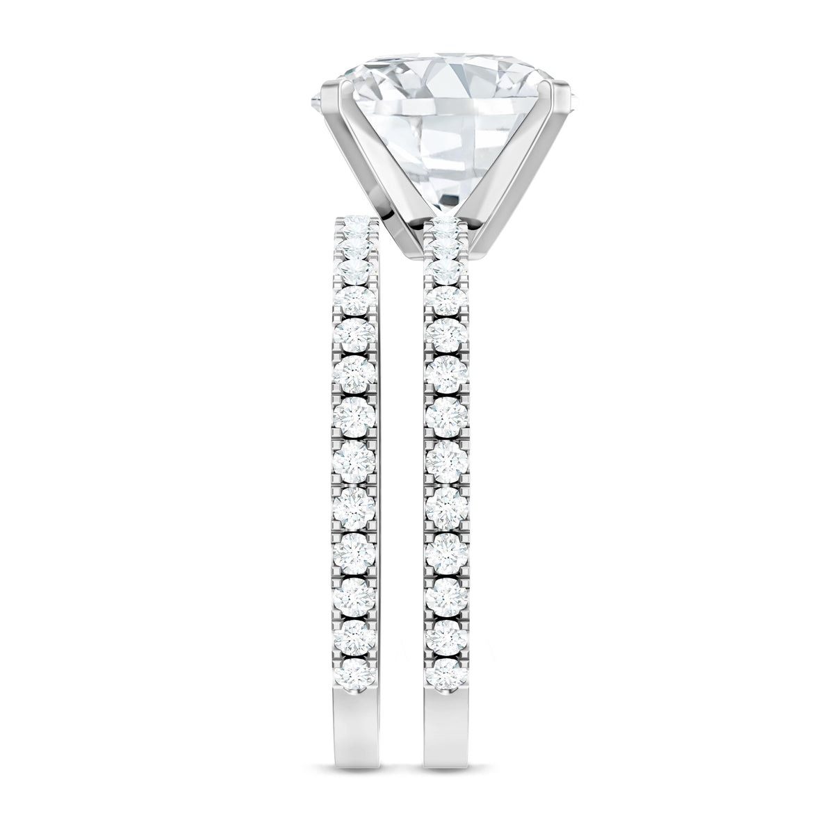 Rosec Jewels-4 Carat Lab Grown Diamond Bridal Ring Set with IGI Certificate